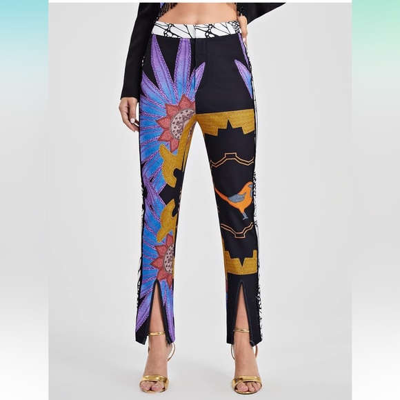 Fabulous Graphic Print Split Hem Stand Out Pants | M - Picture 5 of 9
